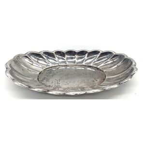 Reed & Barton Holiday 111 Silverplate Bread Tray Scalloped Oval Vintage Dish